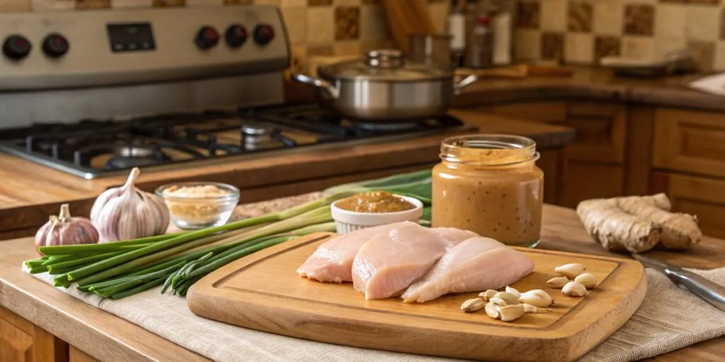 Creamy chicken with peanut sauce
